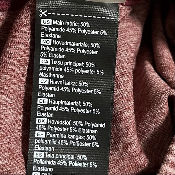 Kari Traa Baselayer Top Womens L/XL Red Long Sleeve Mock Neck Ski Hiking - Picture 8 of 8